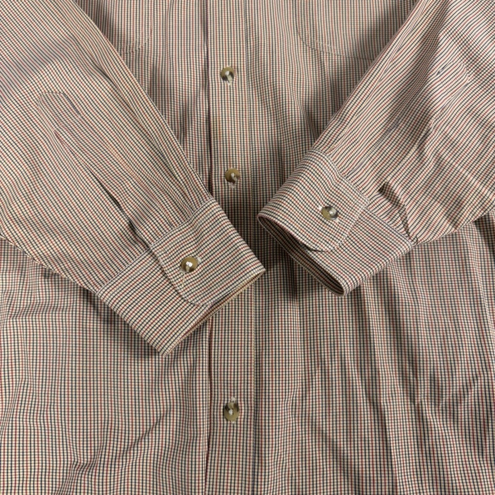 Lot of 2 LL Bean Mens Tall Long Sleeve Button Down Plaid Micro Check Shirts - Picture 6 of 16